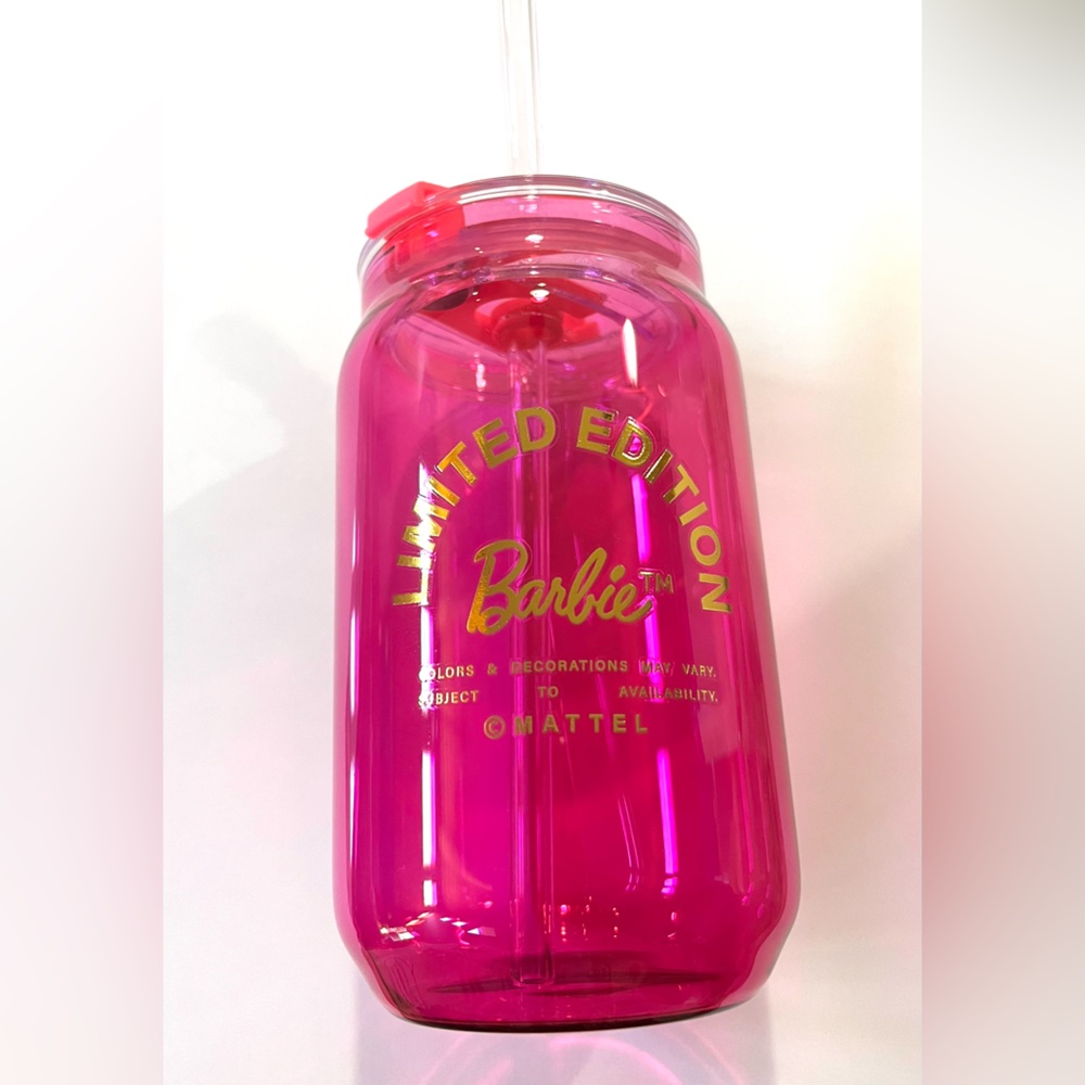 Barbie Limited Edition glass tumbler: pink with gold accents, 16oz - Picture 2 of 5